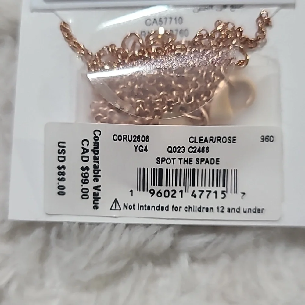 Kate Spade Rose Gold Spade Neclace
